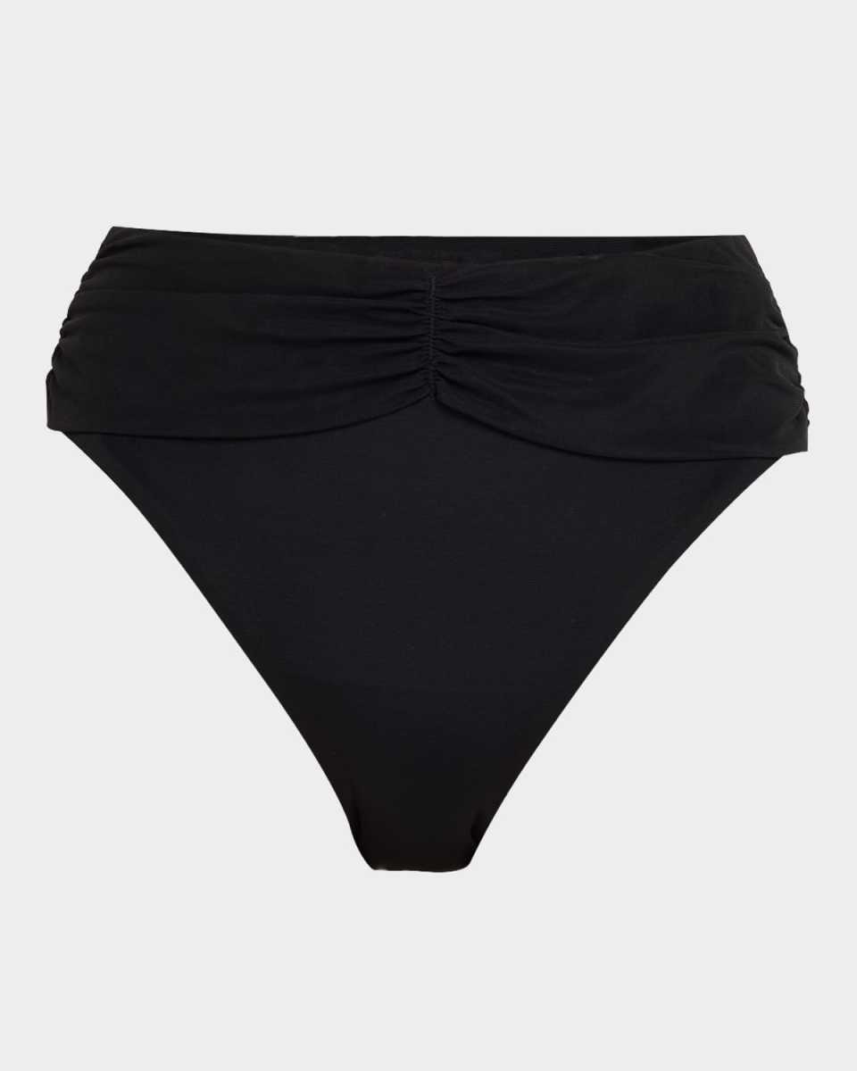 Ruched High-Waist Bikini Bottoms